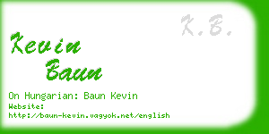 kevin baun business card